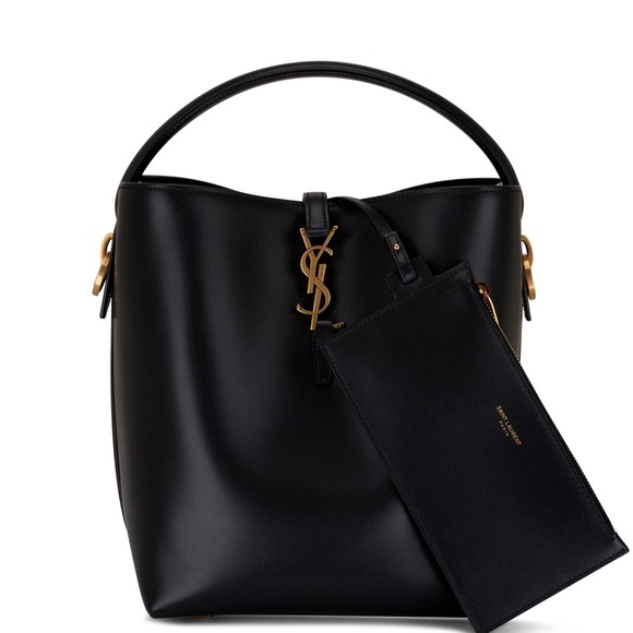 FAUX Saint Laurent Black and Gold Shoulder Bag - Picture 2 of 6